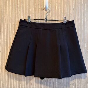 ZARA Black Pleated Skort Medium Tennis Skirt Mini Skirt With Shorts Preppy NWT